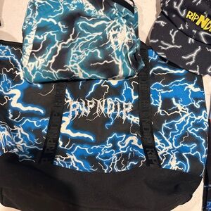 RIPNDIP Blue Lightning Tote Bag, Rave jacket, shirt hat and Accessories